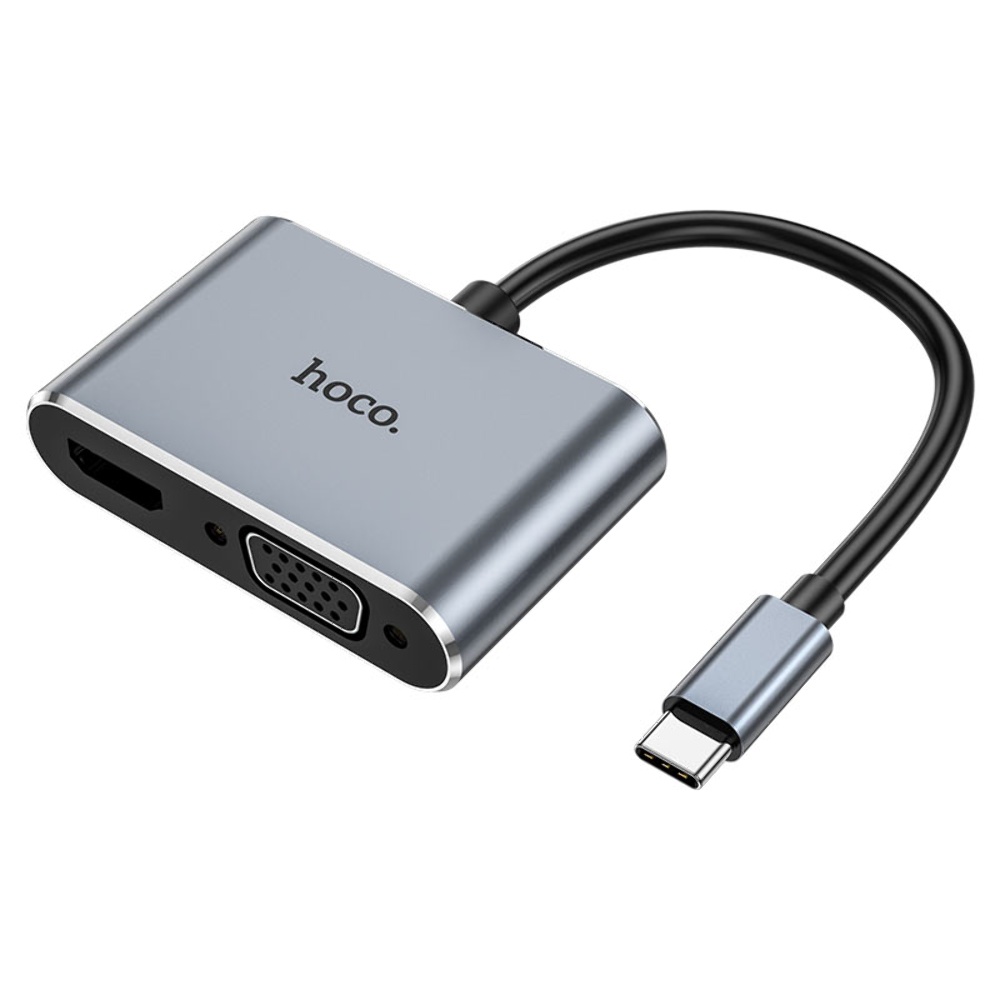 Мультиадаптер хаб Hoco HB30 4в1 Type-C to USB 3.0 (F) / VGA (F) / Type ...