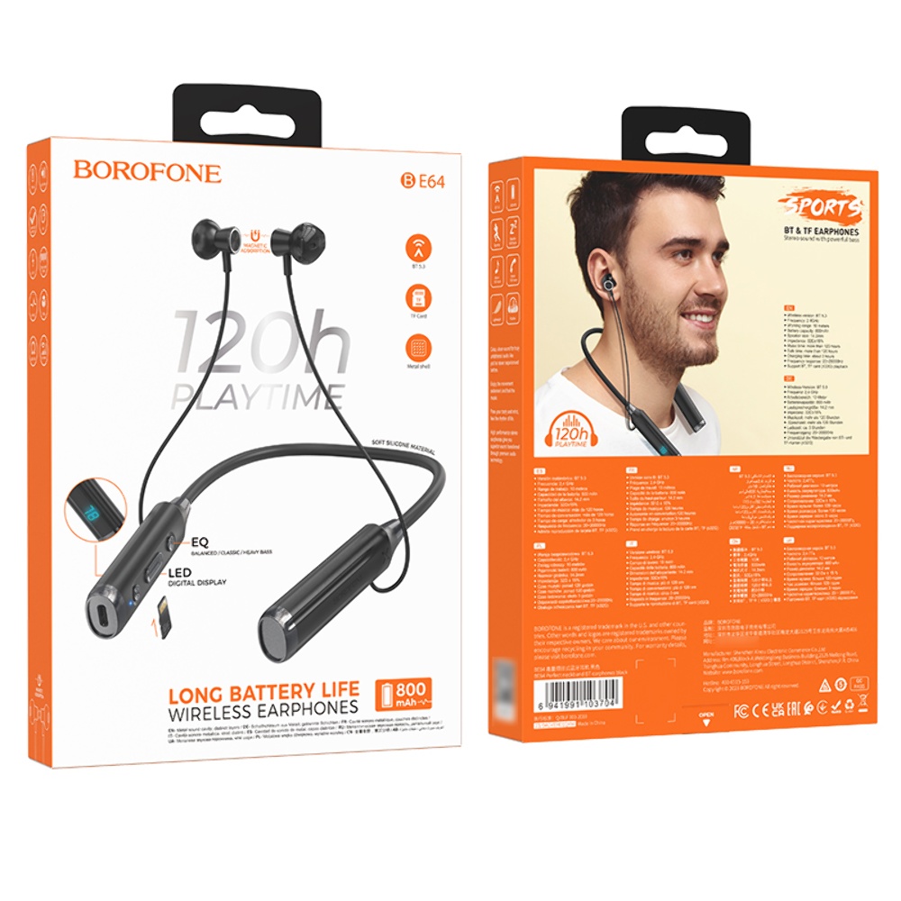 Беспроводные наушники Borofone BE64 вкладыши black | MasterClub