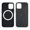 Чехол Leather Case with MagSafe для Apple iPhone 12 mini  01 чёрный