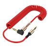 AUX кабель SP-206 3.5/ 3.5 1.5m пружинный красный
