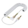 AUX кабель SP-206 3.5/ 3.5 1.5m пружинный белый