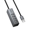 Адаптер переходник Hoco HB1A 4в1 USB to 4 USB 2.0 (F) metal gray