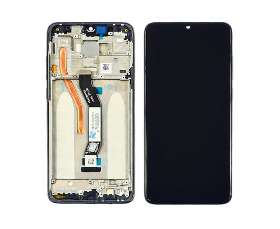 Дисплей для Xiaomi Redmi Note 8 Pro с чёрным тачскрином и серой корпусной рамкой