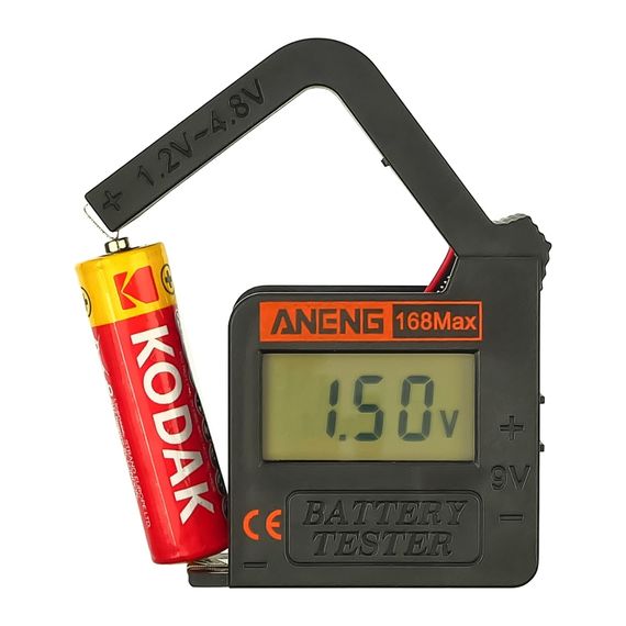 {[ru]:Тестер батареек и аккумуляторов Aneng 168 Max с цифровым дисплеем фото 1}